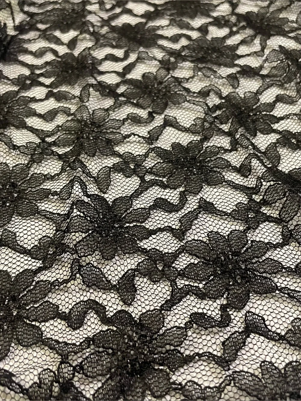 Lace Black Sheer Fashion Scarf with Floral Lace